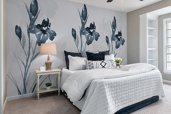 Elegáns virágos design hűvös tónusokban Fotótapéta Elegáns virágos design hűvös tónusokban