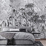 Fotótapéta Fekete-fehér kép a virágokról