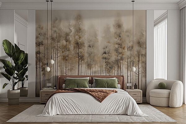 Fotótapéta Fák csoportja egy erdőben