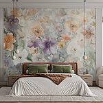 Fotótapéta Virágok festése fehér felületen