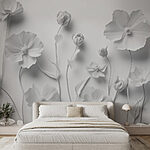 Fotótapéta Fehér virágok csoportja