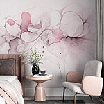 Fotótapéta Lágy rózsaszín és szürke örvények