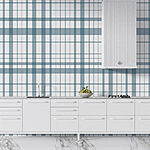 Fotótapéta Kék-fehér kockás