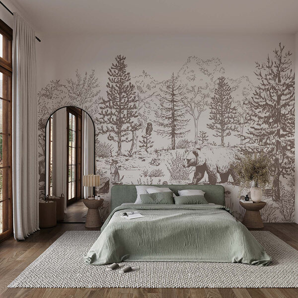 Fotótapéta Medve sétál az erdőben