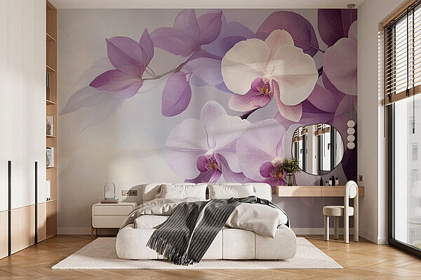 Lágy lila orchideák szelíd árnyalatokban Fotótapéta Lágy lila orchideák szelíd árnyalatokban