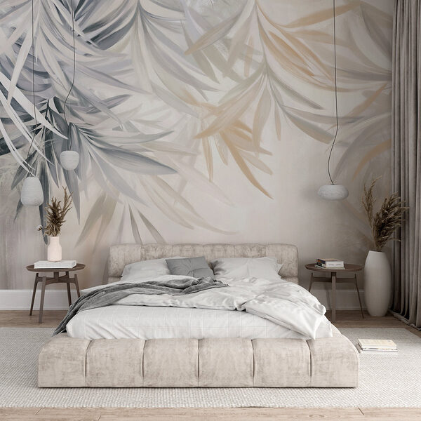 Fotótapéta Finom levelek lágy árnyalatokban