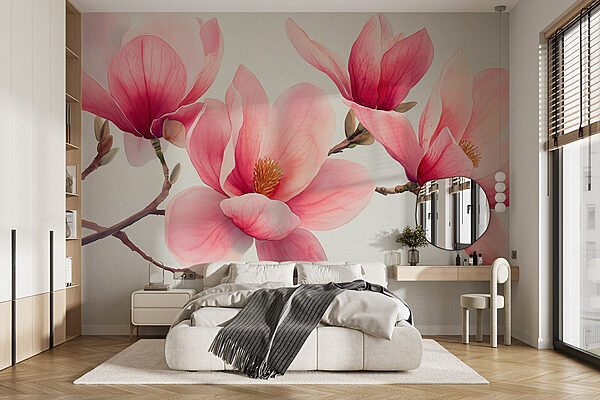 Fotótapéta Rózsaszín virágok csoportja