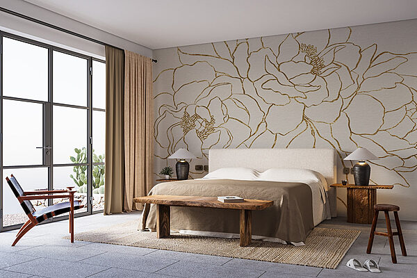 Fotótapéta Virágok rajzolása fehér felületen