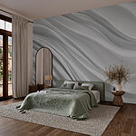 Fotótapéta Fehér háttér hullámos vonalakkal