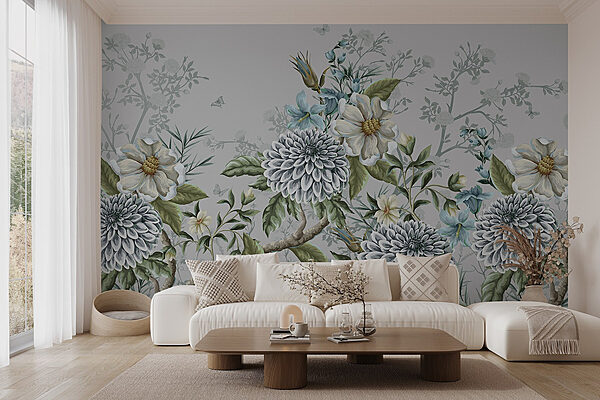 Elegáns virágos design tompa tónusokkal Fotótapéta Elegáns virágos design tompa tónusokkal