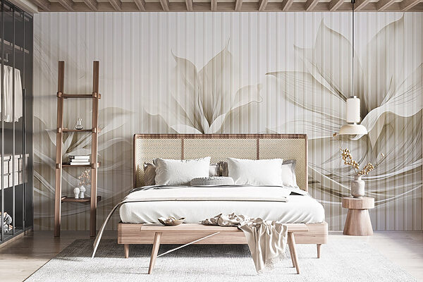 Fotótapéta Elegáns virágmintás, áramló vonalakkal