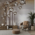 Fotótapéta Végtelen alagútban lebegő drágakövek