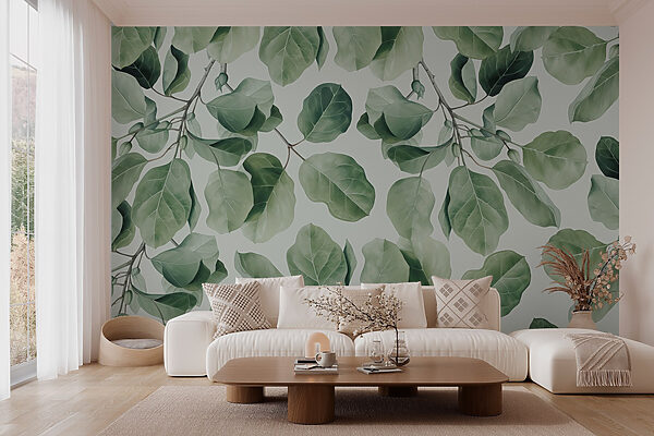 buja zöld levél mintás design Fotótapéta buja zöld levél mintás design