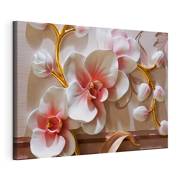 Vászonképek Az orchidea finom rózsaszín szirmokkal virágzik