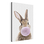 Vászonképek Bunny rágógumiból buborékot fúj