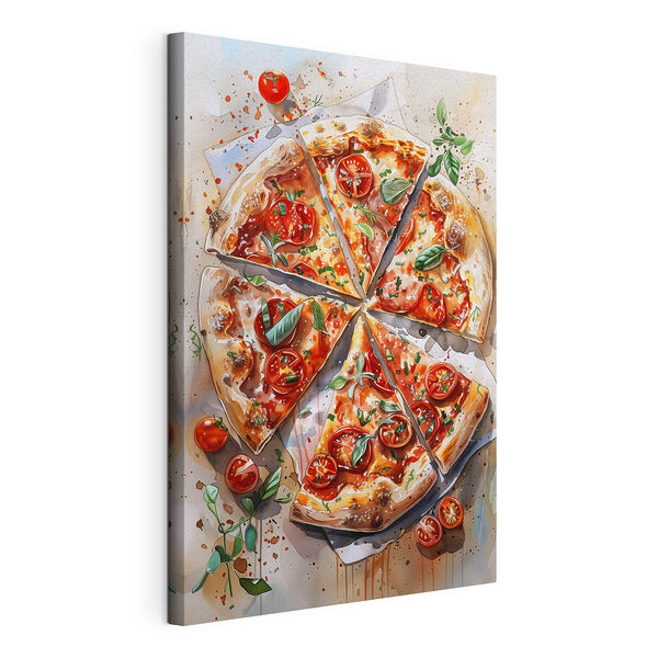 Vászonképek Akvarellfestmény egy pizzáról