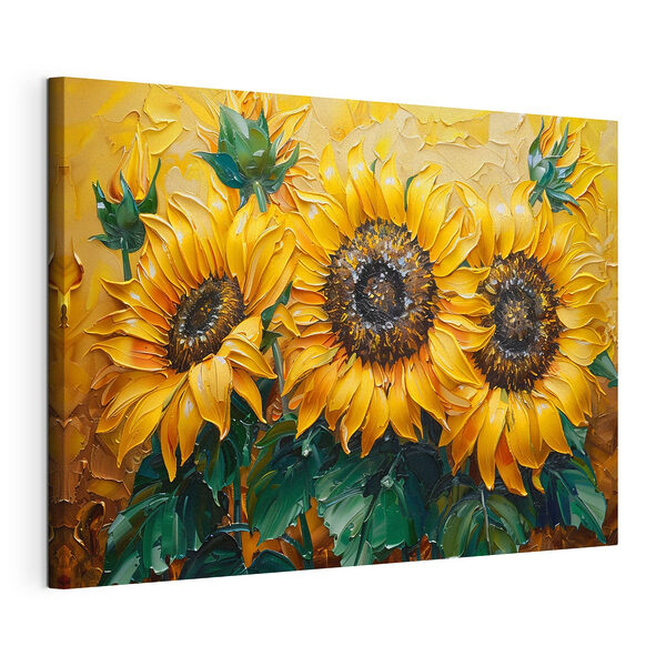 Vászonképek Ragyogó napraforgók művészi virágzásban