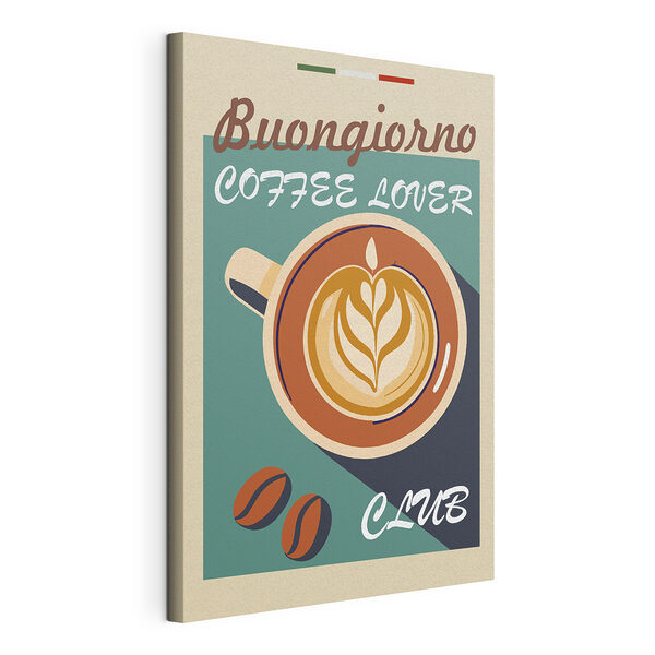 Vászonképek Egy levél ábrázolása egy latte art-on