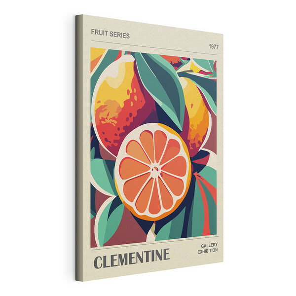 Élénk színű, citrusmotívumokkal díszített műalkotás kiállításra Vászonképek Élénk színű, citrusmotívumokkal díszített műalkotás kiállításra
