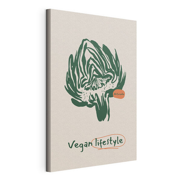 Vászonképek Articsóka-illusztráció a vegán életmódhoz