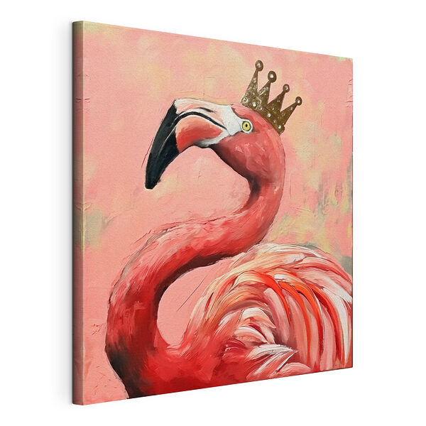 Vászonképek Festmény egy koronás flamingóról