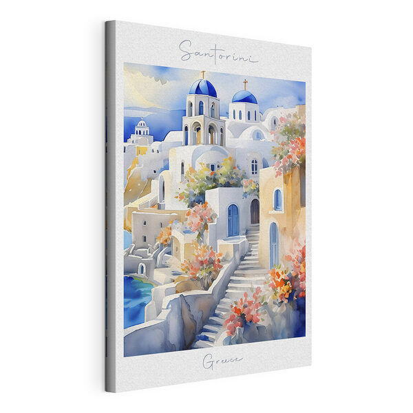 Vászonképek Vászonképek Santorini varázslatos fehér építészetének látványa (Cikkszám: s38399)