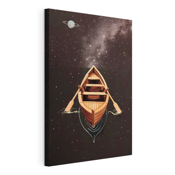 Vászonképek Rajz egy vízben úszó csónakról