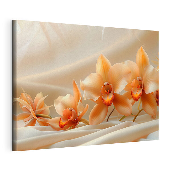 Vászonképek Elegáns orchideák puha szövetre nyomtatva