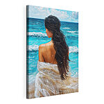 Vászonképek Egy nő, aki a festői óceánra néz