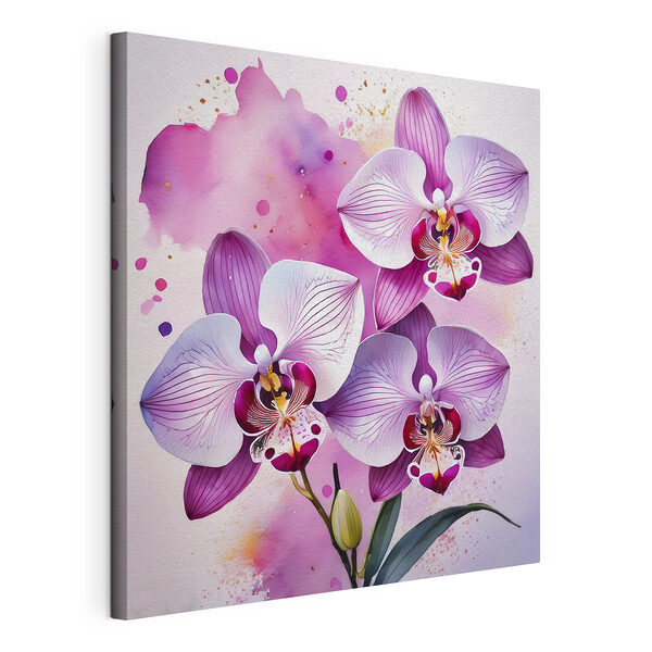 Vászonképek Az orchideák akvarellszépségben virágoznak