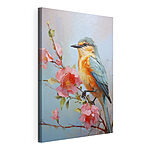 Vászonképek Madár egy virágos ágon