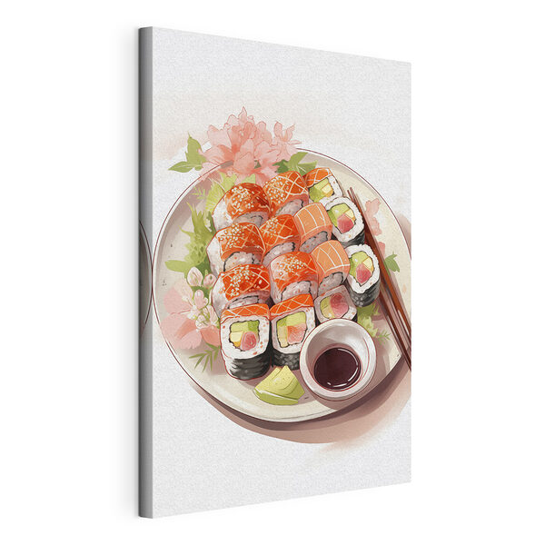 Sushi-tál evőpálcikákkal Vászonképek Sushi-tál evőpálcikákkal