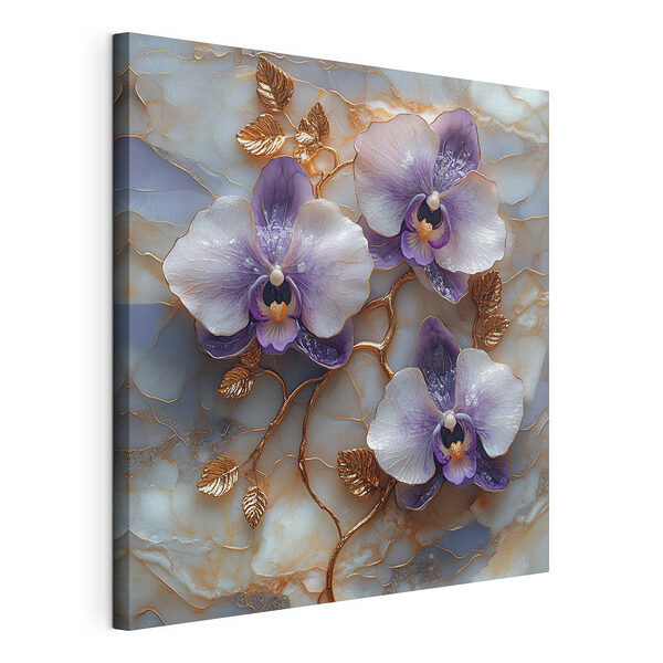 Finom orchideák texturált háttér előtt Vászonképek Finom orchideák texturált háttér előtt