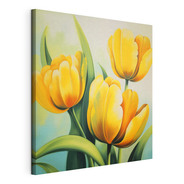Sárga tulipánokról készült festmény Vászonképek Sárga tulipánokról készült festmény