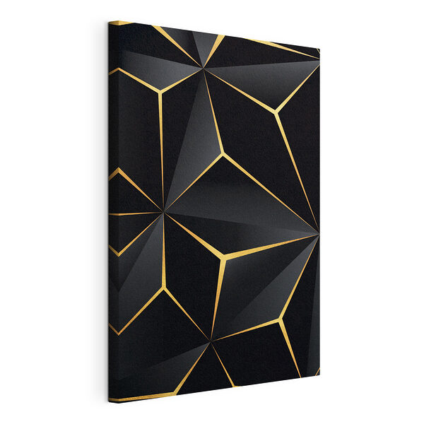 Modern, fekete és fémes geometrikus mintázat Vászonképek Modern, fekete és fémes geometrikus mintázat