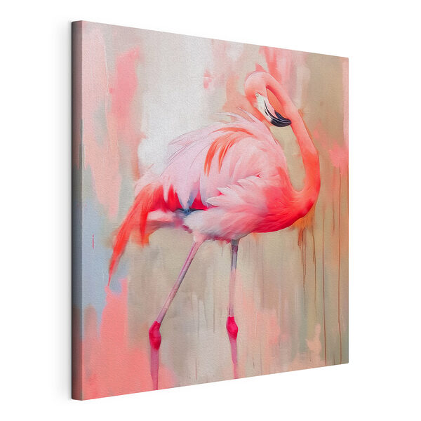 Vászonképek Hosszú lábú rózsaszín flamingó
