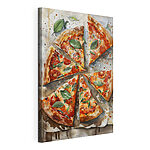 Vászonképek Pizza paradicsommal és bazsalikommal