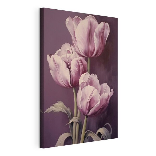 Rózsaszín tulipánokról készült festmény Vászonképek Rózsaszín tulipánokról készült festmény