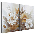 Moduláris vászonnyomat Finom virágok meleg árnyalatokban