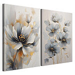 Moduláris vászonnyomat Elegáns virágmotívumok lágy színekben